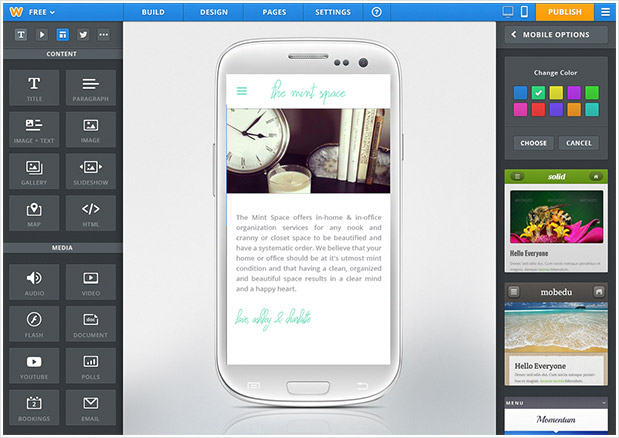 mobile editor screenshot
